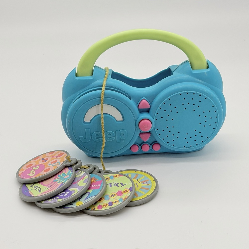 Barbie Take-Along Tunes Jeep 4x4 CD Player Boombox 6 Discs 2002 Works